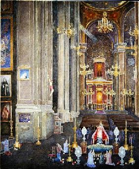 Veneration of the Virgen del Rosario, the Convent of San Domingo, 2001 (oil on canvas) 