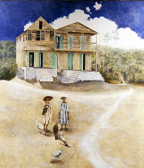 Two Old Sisters, Jacmel, Haiti, 1974 (oil on canvas)  von  James  Reeve