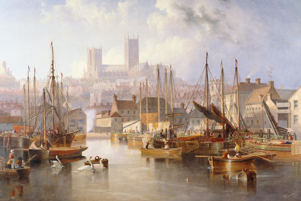 The Brayford Pool and Lincoln Cathedral von James Wilson Carmichael