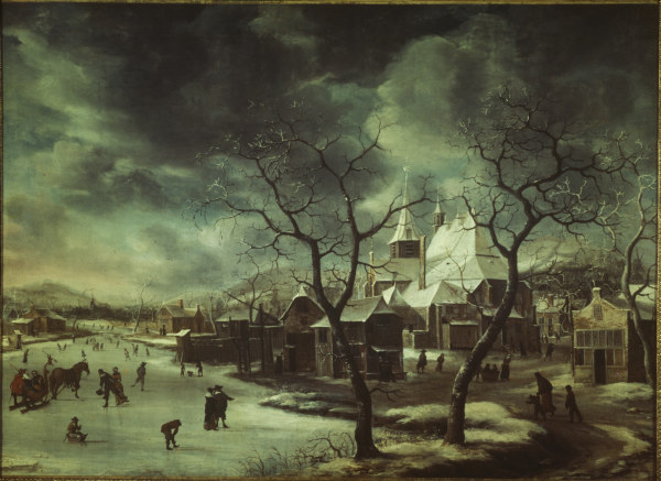 J.A.Beerstraten, Dorf im Winter von Jan Beerstraten
