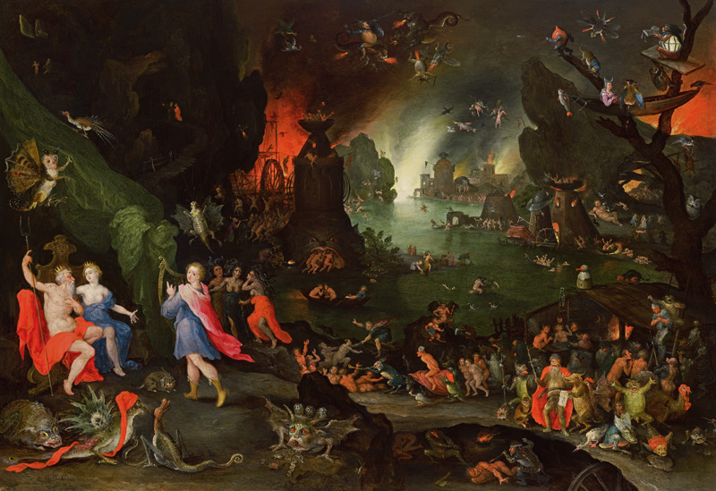 Orpheus with a Harp Playing to Pluto and Persephone in the Underworld von Jan Brueghel d. Ä.