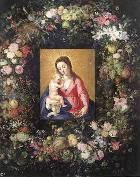 Garland of Fruit and Flowers with Virgin and Child von Jan Brueghel d. Ä.