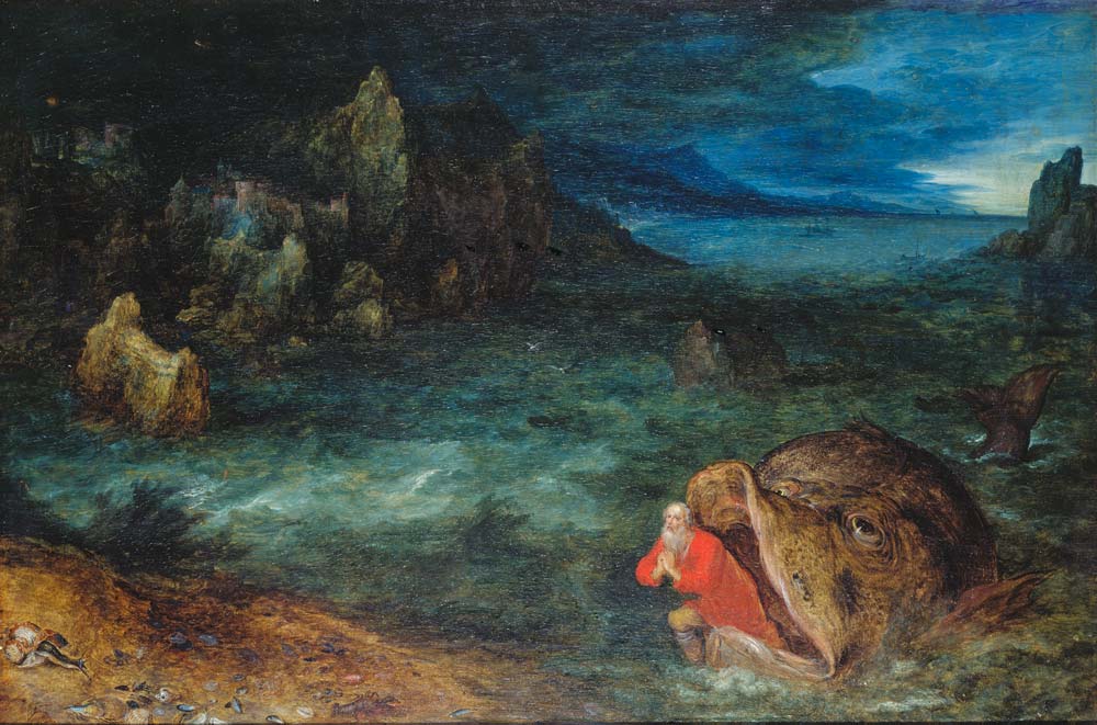 Jona entsteigt dem Walfisch von Jan Brueghel d. Ä.