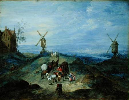 Landscape with Two Windmills von Jan Brueghel d. Ä.