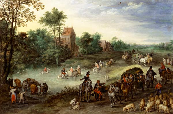 Travellers in a Landscape von Jan Brueghel d. Ä.