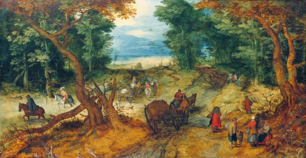 Jan Brueghel t.E. / Forest Road / c.1607 von Jan Brueghel d. J.