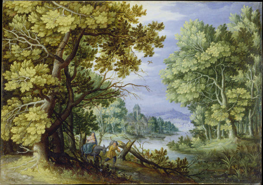 Waldlandschaft mit der Flucht nach Ägypten von Jan Brueghel d. J.