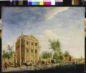 Ansicht von Haus Schwanenburg in Halfweg zwischen Haarlem und Amsterdam 1759