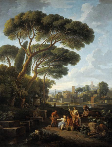 Figures in a Roman landscape von Jan Frans van Bloemen