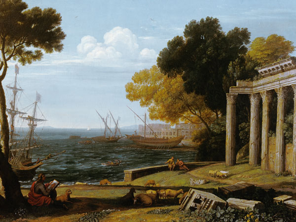 View of the Sea, Port and Amphitheatre of Pola von Jan Frans van Bloemen