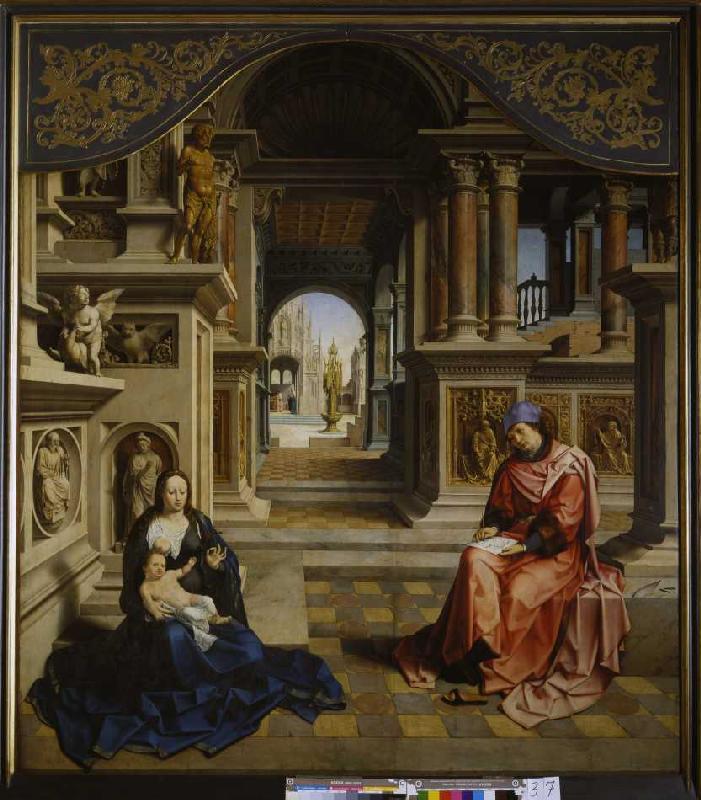 Der hl. Lukas malt die Madonna. von Jan Gossaert