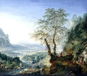 A capriccio river landscape c.1700