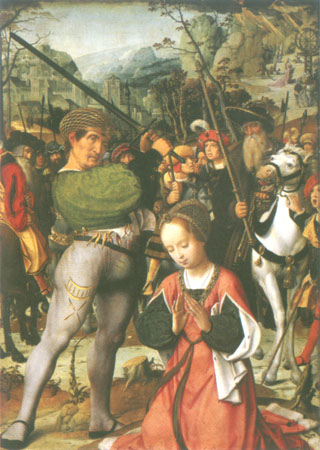 Die Enthauptung der hl. Katharina (Rechter Flügel eines Triptychons) von Jan Provost