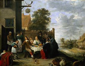 Familie bei einer Mahlzeit im Freien von Jan Steen