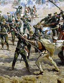 Die Schlacht von Raclawice 1794 zwischen Polen unter T. Kosciuszko und Russland Kampf zwischen Bauer von Jan Styka