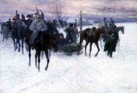 Napoleon's Troops Retreating from Moscow von Jan van Chelminski