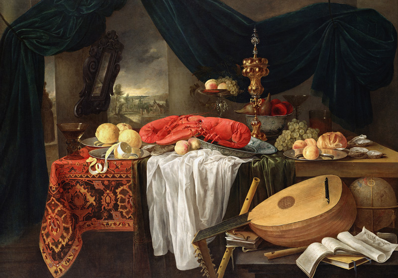 Still Life with a Lobster, Lemons and a Lute von Jan van den Hecke