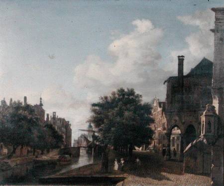 View of a Dutch Town von Jan van der Heyden