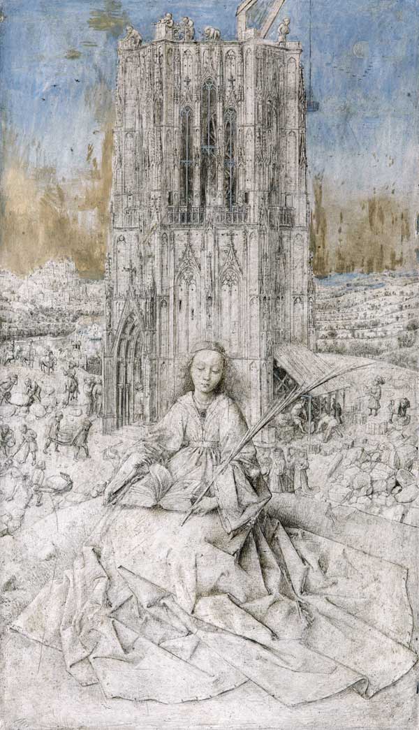 St. Barbara, 1437 (grisaille) von Jan van Eyck