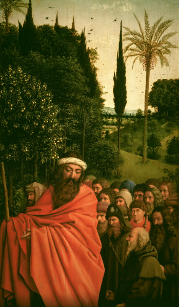 Genter Altar, Die Pilger (Det.) von Jan van Eyck