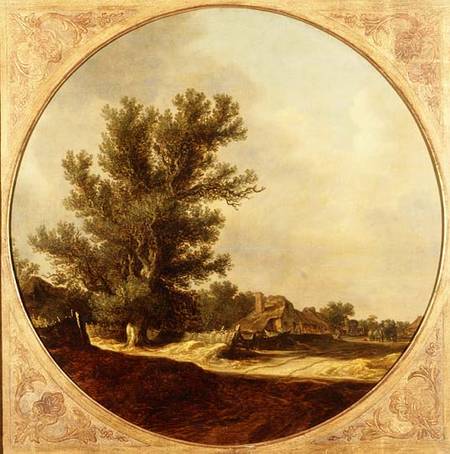 Oak Tree on a Country Lane with Travellers von Jan van Goyen