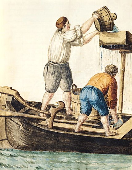 Boatmen Pouring Fresh Water into the Pipelines von Jan van Grevenbroeck