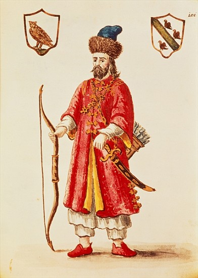 Marco Polo (1254-1324) dressed in Tartar costume von Jan van Grevenbroeck