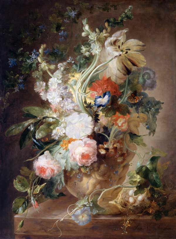 Blumenstrauss in einer Vase von Jan van Huysum