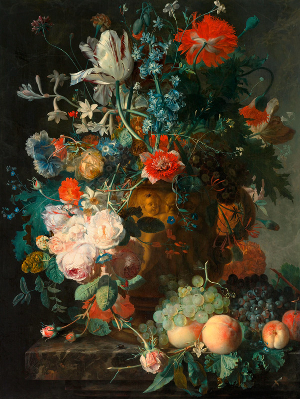 Stillleben mit Früchten und Blumen von Jan van Huysum