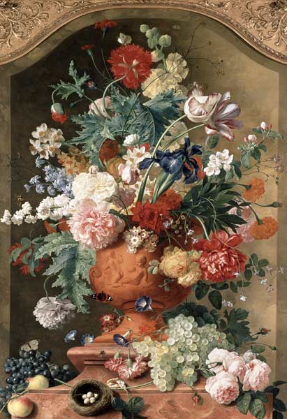 Flowers in a Terracotta Vase von Jan van Huysum