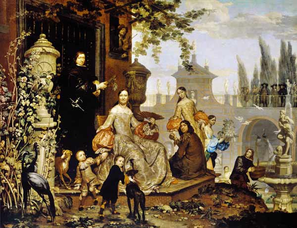 Herrschaftliche Familie in einem Garten von Jan van Kessel d.Ä.
