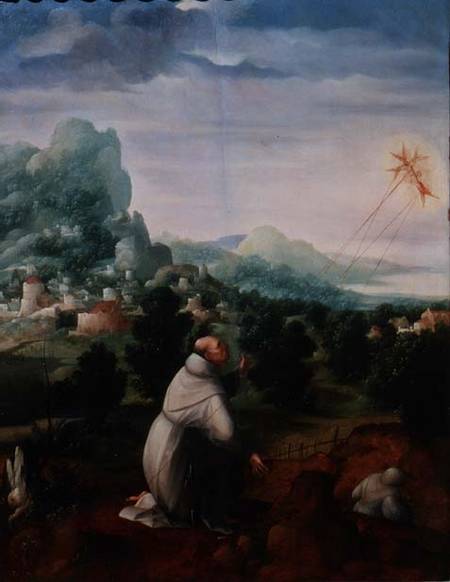 St. Francis Receiving the Stigmata (panel) von Jan van Scorel