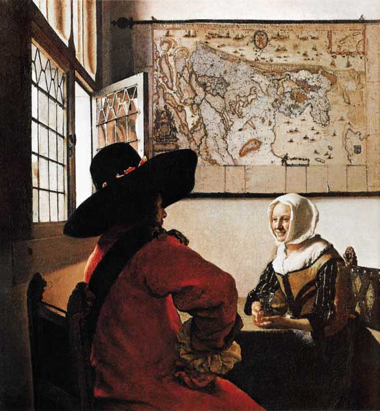 Soldat und lachendes Mädchen von Johannes Vermeer
