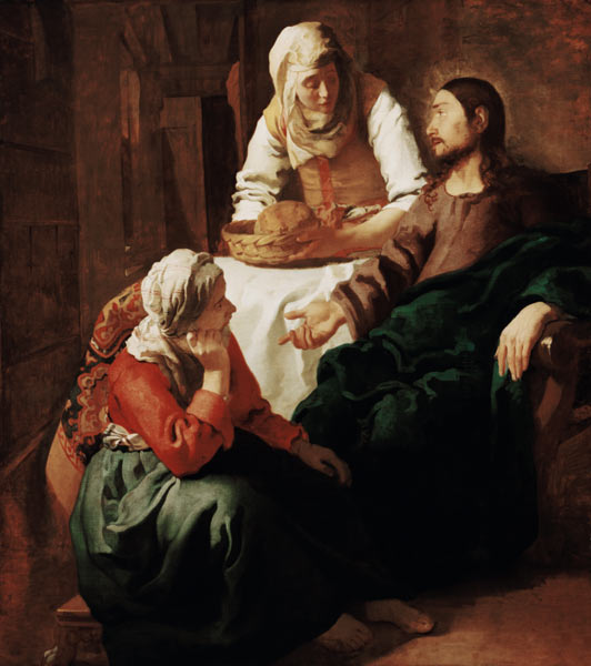 Christus im Hause von Martha und Maria. von Johannes Vermeer