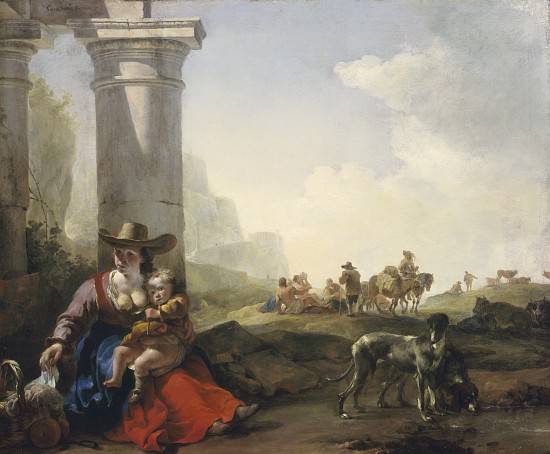 Italian Peasants among Ruins von Jan Weenix