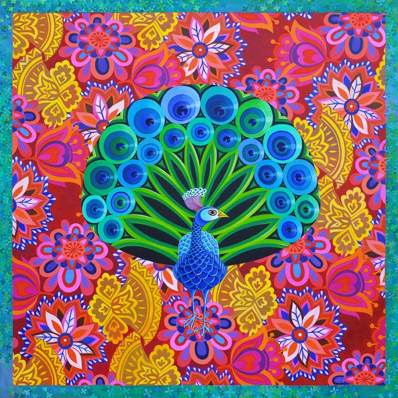 Peacock and pattern von Jane Tattersfield
