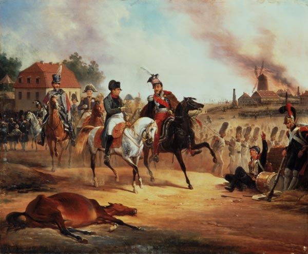 Napoleon and Prince Joseph Poniatowski at the Battle of Leipzig, 19th October 1813 von January Suchodolski
