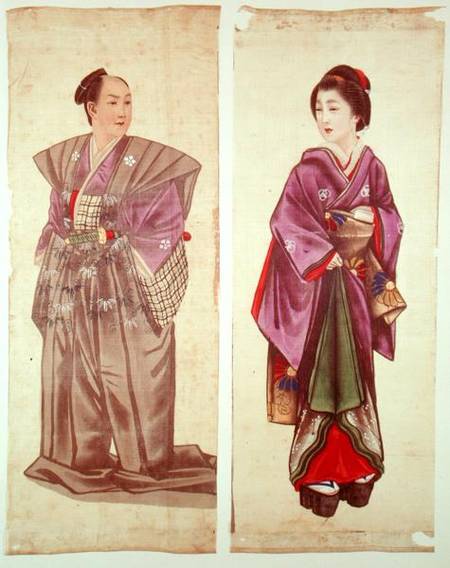 Two Japanese Figures von Japanese School