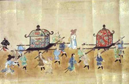 Part of the Sixth Korean Embassy to Japan at the time of Tokugawa Ietsuna's succession in 1651 possi von Japanese School