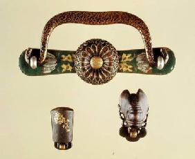 Ornamental drawer handles (copper & cloisonne enamel)