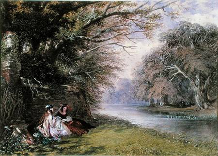 Young ladies by a river von J.E. Buckley