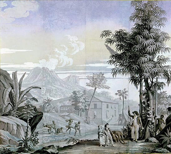 Leaving for a Walk, illustration from ''Paul et Virginie'' Henri Bernadin de Saint-Pierre (1737-1814 von Jean Broc