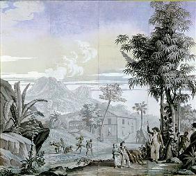 Leaving for a Walk, illustration from ''Paul et Virginie'' Henri Bernadin de Saint-Pierre (1737-1814