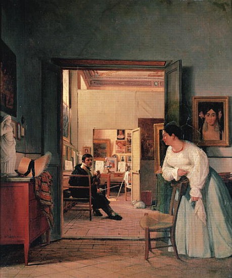Ingres'' Studio in Rome von Jean Alaux
