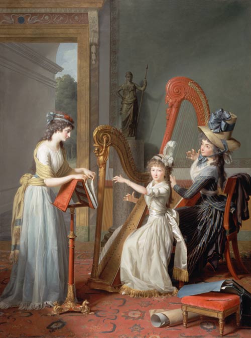 Die Harfenspielerinnen (Mademoiselles d'Orléans) von Jean-Antoine-Theodore Giroust