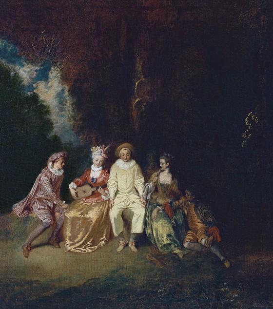 Glücklicher Pierrot von Jean Antoine Watteau