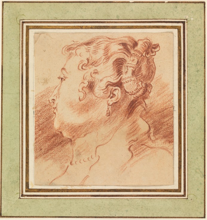 Studie eines Frauenkopfes von Jean Antoine Watteau
