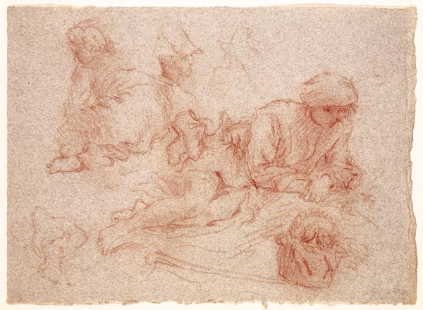 Study of a reclining man von Jean Antoine Watteau