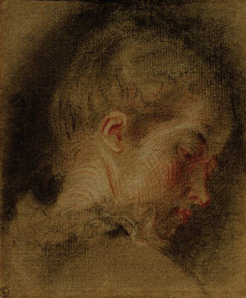 A.Watteau, Kopf einer jungen Frau von Jean-Antoine Watteau