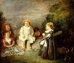 Kinder im Freien (Heureux âge d'or) von Jean-Antoine Watteau